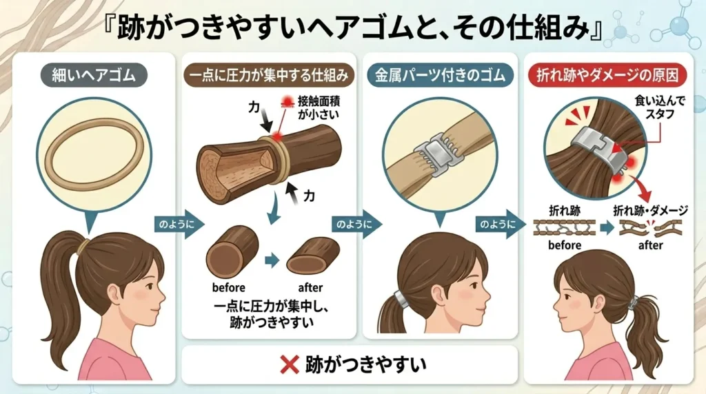 ゴム跡付きやすいゴムの種類