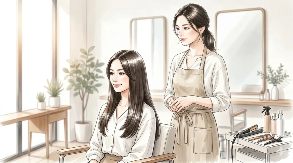 女性美容師とお客さん